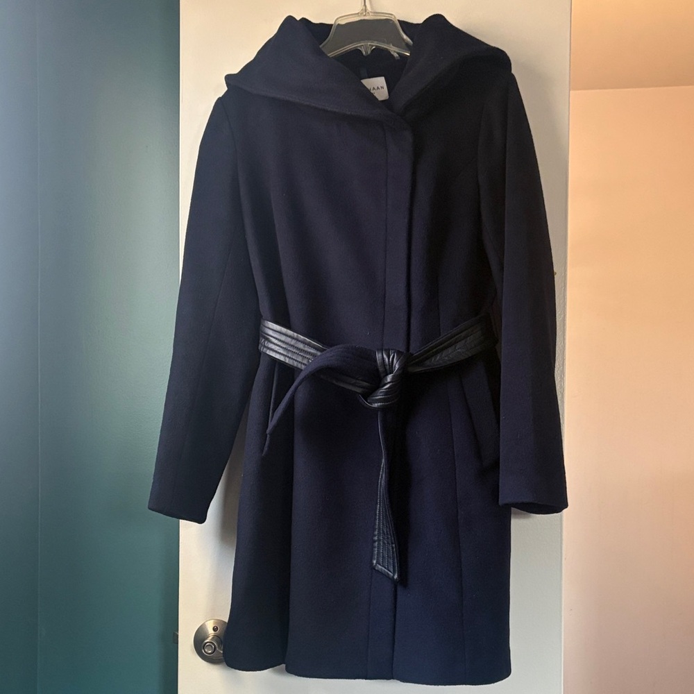 Cole Haan Women’s Navy Wool Coat 10